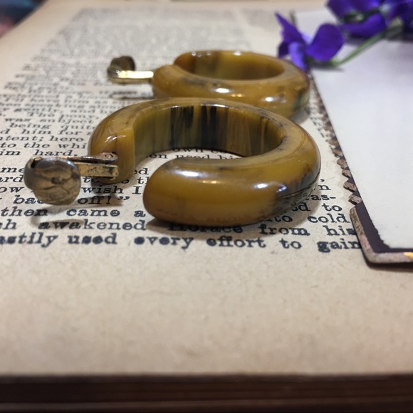 Vintage Mississippi Mud Bakelite Clip-on Earrings - Picture 4 of 8